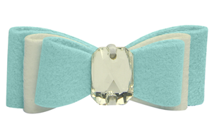 Susan Lanci Tiffi's Gift Big Bow Hair Bow with Clear Crystal - Posh Puppy Boutique