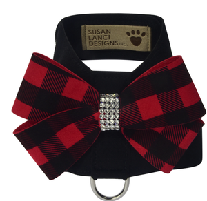 Susan Lanci Tinkie Harness with Red Gingham Bow