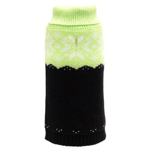 Neon Green/Black Snowtrails Sweater