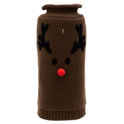 Brown Reindeer Face Sweater