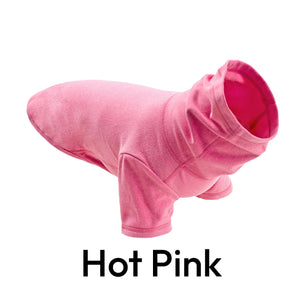 Turtle Neck Microfiber Stretch Fleece in Hot Pink