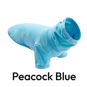 Turtle Neck Microfiber Stretch Fleece in Blue