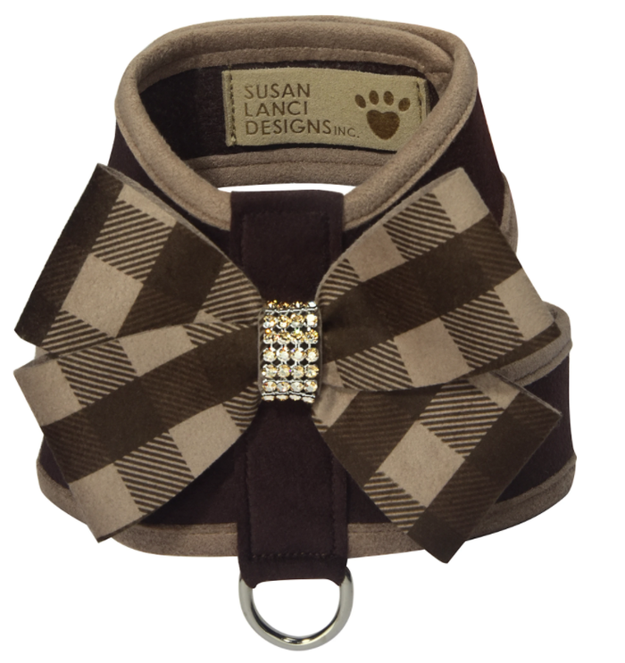 Susan Lanci Tinkie Harness with Fawn Gingham Bow