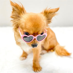 Tiny Dog Heart Sunglasses in Light Pink - Posh Puppy Boutique