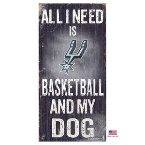 San Antonio Spurs Distressed Basketball And My Dog Sign