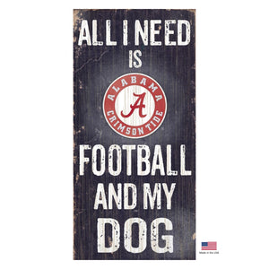 Alabama Crimson Tide Distressed Football And My Dog Sign