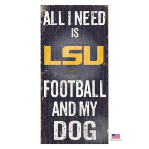 Lsu Tigers Distressed Football And My Dog Sign
