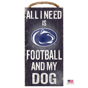 Penn State Distressed Football And My Dog Sign