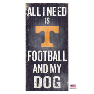 Tennessee Volunteers Distressed Football And My Dog Sign