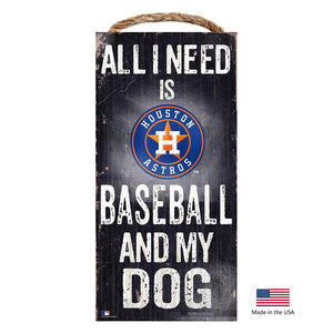 Houston Astros Distressed Baseball And My Dog Sign