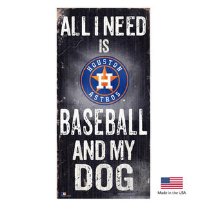 Houston Astros Distressed Baseball And My Dog Sign