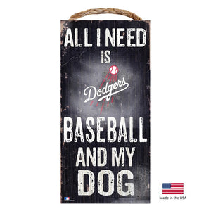 Los Angeles Dodgers Distressed Baseball And My Dog Sign