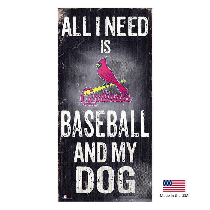 St. Louis Cardinals Distressed Baseball And My Dog Sign