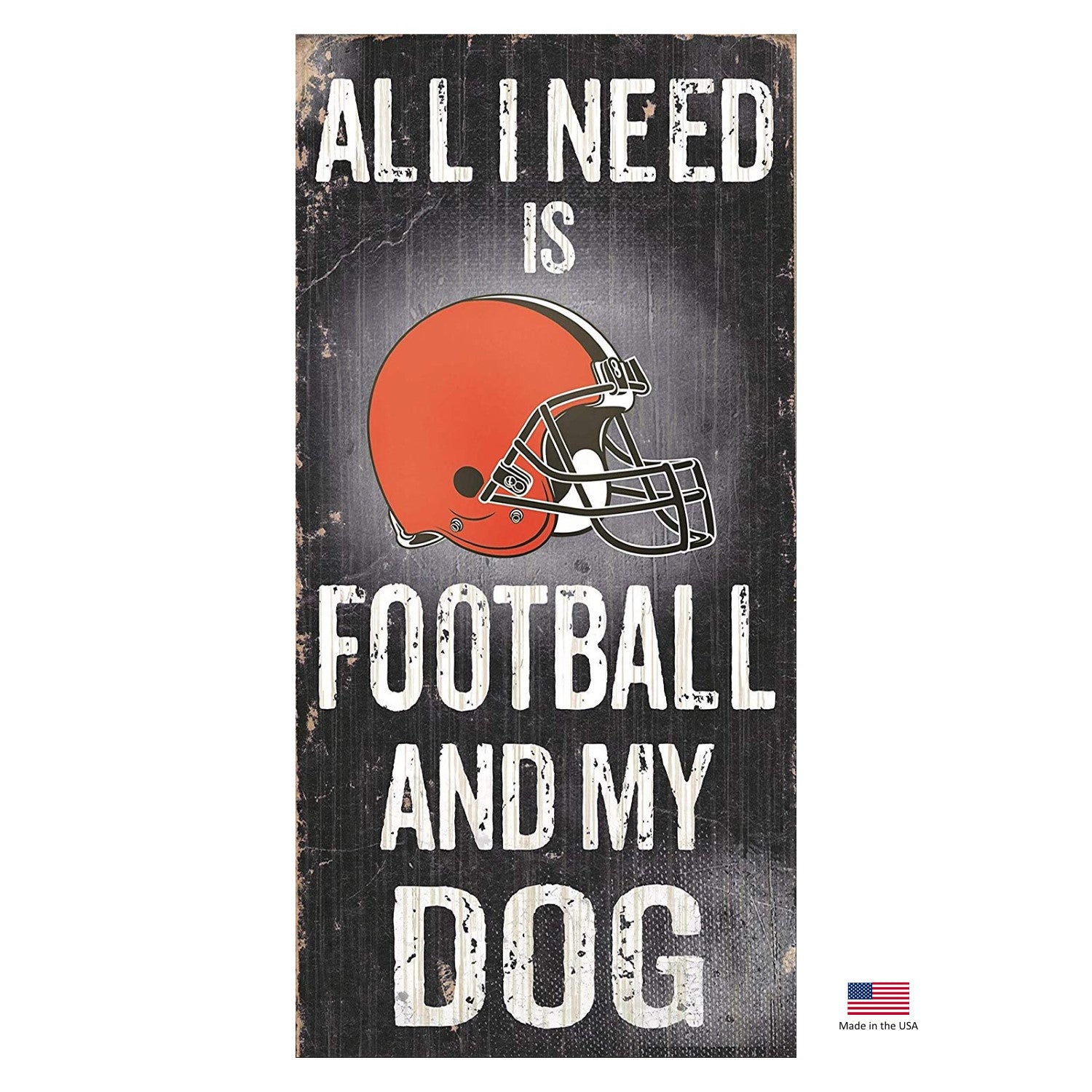 Fan Creations Football and My Dog Sign: Cleveland Browns