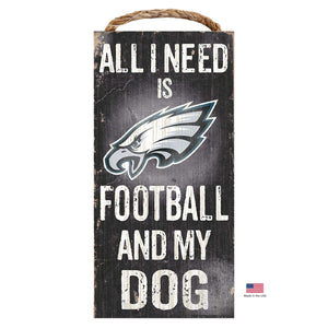 Philadelphia Eagles Distressed Football And My Dog Sign