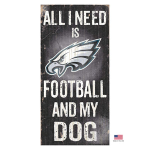 Philadelphia Eagles Distressed Football And My Dog Sign