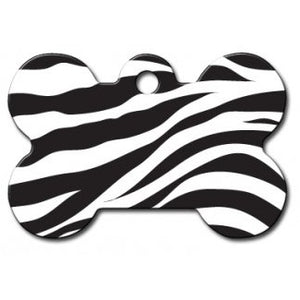 Zebra Print Large Bone Id Tag