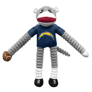 Los Angeles Chargers Sock Monkey Pet Toy