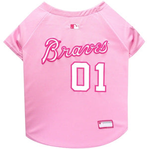 Atlanta Braves Pink Pet Jersey