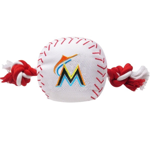 Miami Marlins Nylon Baseball Rope Tug Toy