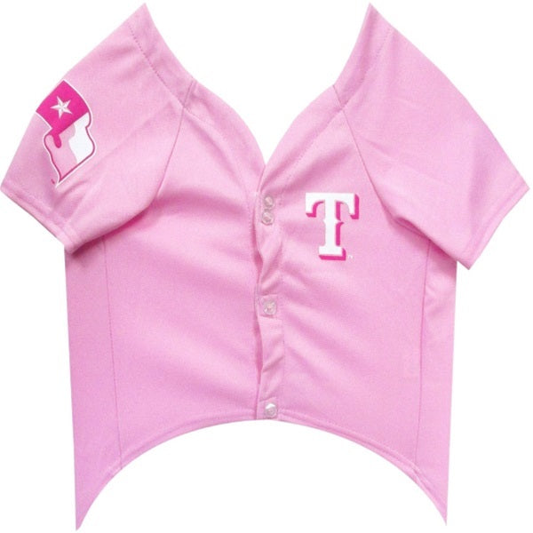 Pets First MLB Texas Rangers Baseball Pink Jersey - Licensed MLB