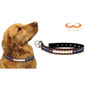 Denver Broncos Leather Football Collar