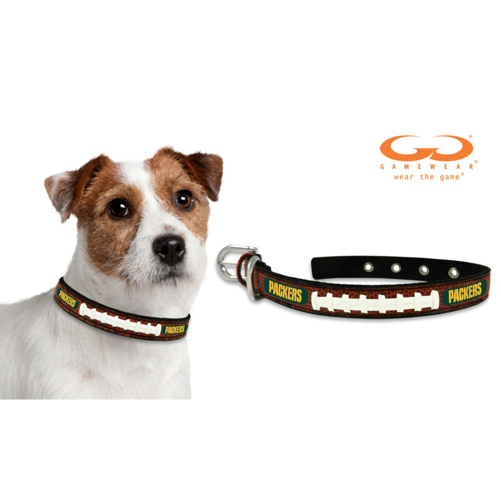 Green Bay Packers Classic Leather Football Collar - Toy