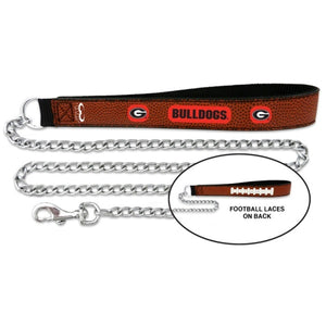 Georgia Bulldogs Leather And Chain Leash