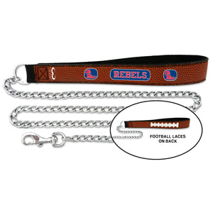 Ole Miss Rebels Leather And Chain Leash