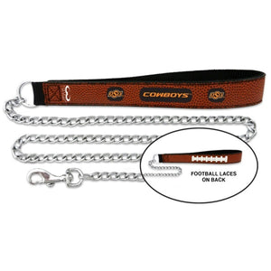 Oklahoma State Cowboys Leather And Chain Leash