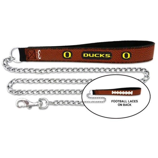 Oregon Ducks Leather And Chain Leash