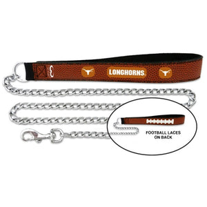 Texas Longhorns Leather And Chain Leash