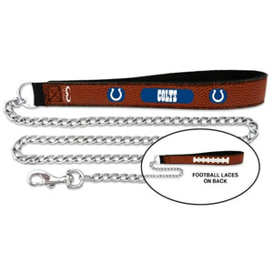 Indianapolis Colts Football Leather And Chain Leash