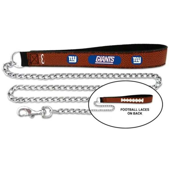 New York Giants Football Leather And Chain Leash
