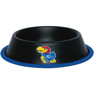 Kansas Jayhawks Gloss Black Pet Bowl