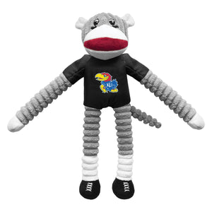 Kansas Jayhawks Sock Monkey Pet Toy
