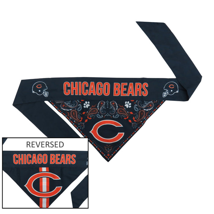 Chicago Bears Pet Reversible Paisley Bandana