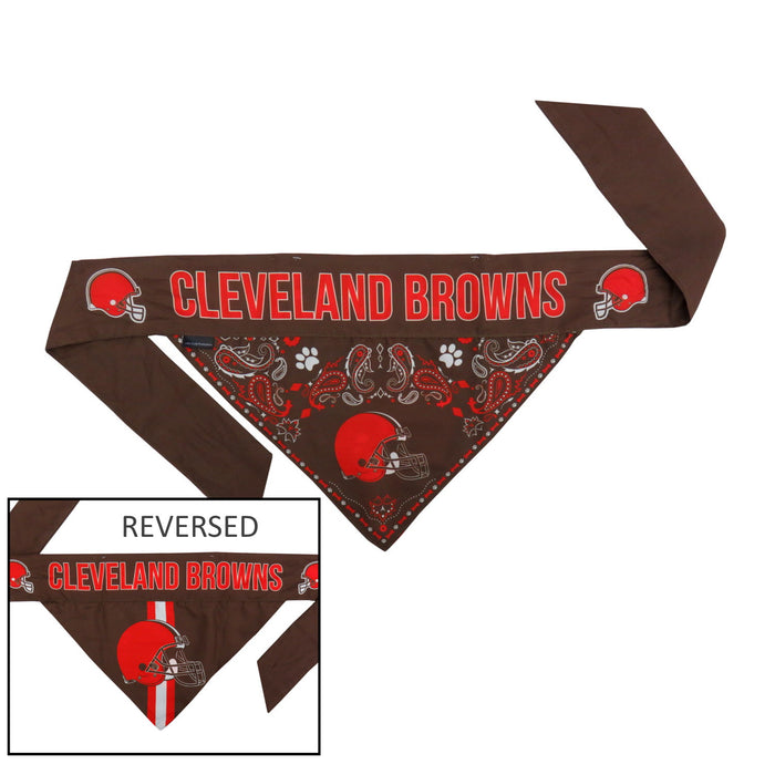 Cleveland Browns Pet Reversible Paisley Bandana