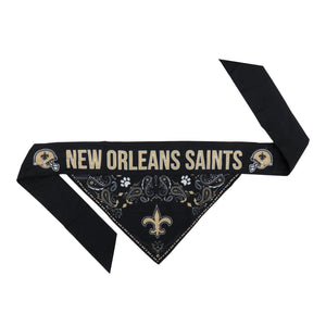 New Orleans Saints Pet Reversible Paisley Bandana