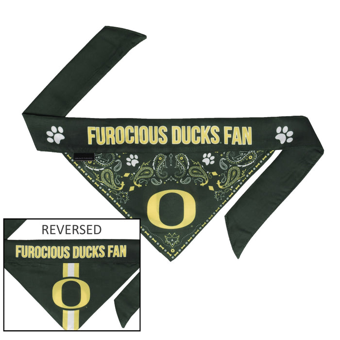 Oregon Ducks Pet Reversible Paisley Bandana