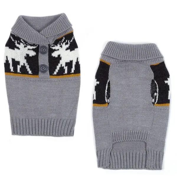 Casual Canine Moose Print Pet Sweater