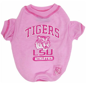 Lsu Tigers Pink Dog Tee Shirt