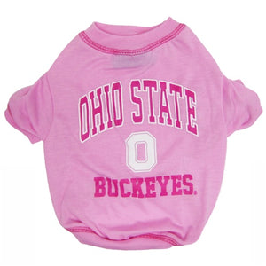 Ohio State Buckeyes Pink Dog Tee Shirt