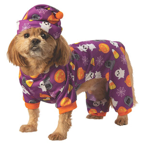 Halloween Emoji Print Pet Pjs Costume