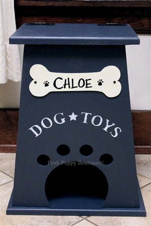 Personalized Dog Toy Box- Black - Posh Puppy Boutique