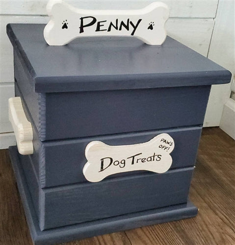 Personalized Dog Treat Box- Many Colors