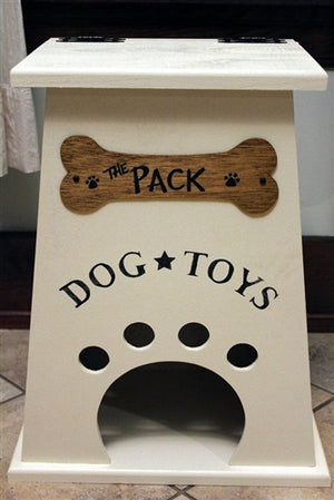 Personalized Dog Toy Box- Off-White - Posh Puppy Boutique