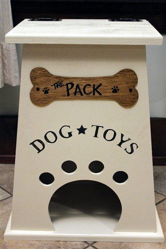 Personalized Dog Toy Box- Off-White