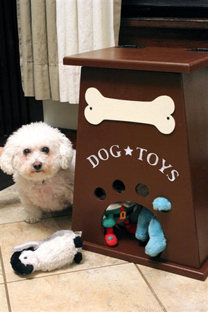 Personalized Dog Toy Box- Off-White - Posh Puppy Boutique