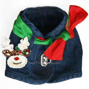 Hollywood Harness Vest with Reindeer Patch - Posh Puppy Boutique